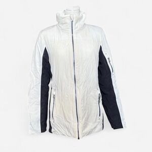Spyder Womens Ski Jacket White Black Thinsulate Hooded Full‎ Zip Size S